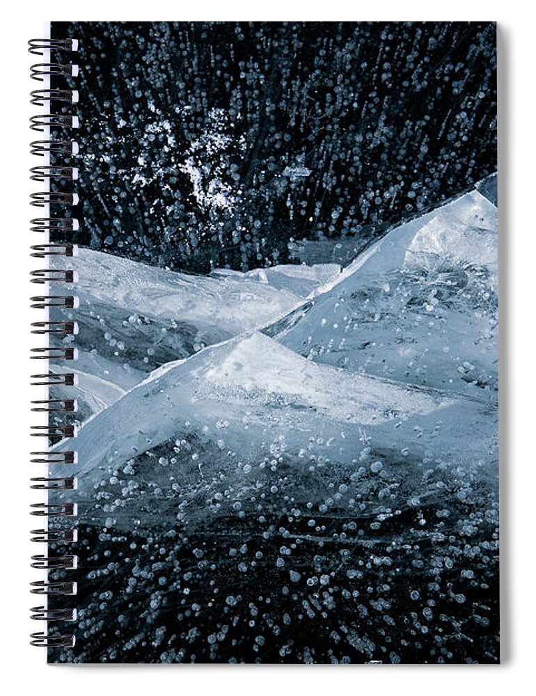Fog Spiral Notebook featuring the photograph Texture Of Frozen Lake by Julieta Belmont