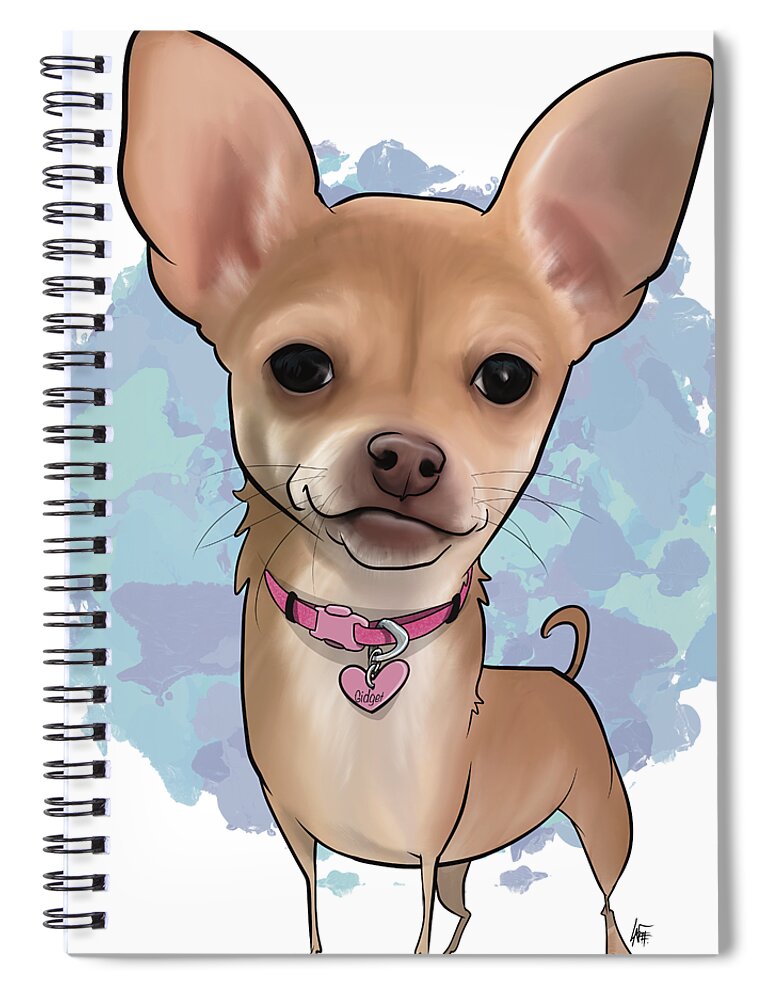 6569 Spiral Notebook featuring the drawing 6569 Guilinger by Canine Caricatures By John LaFree