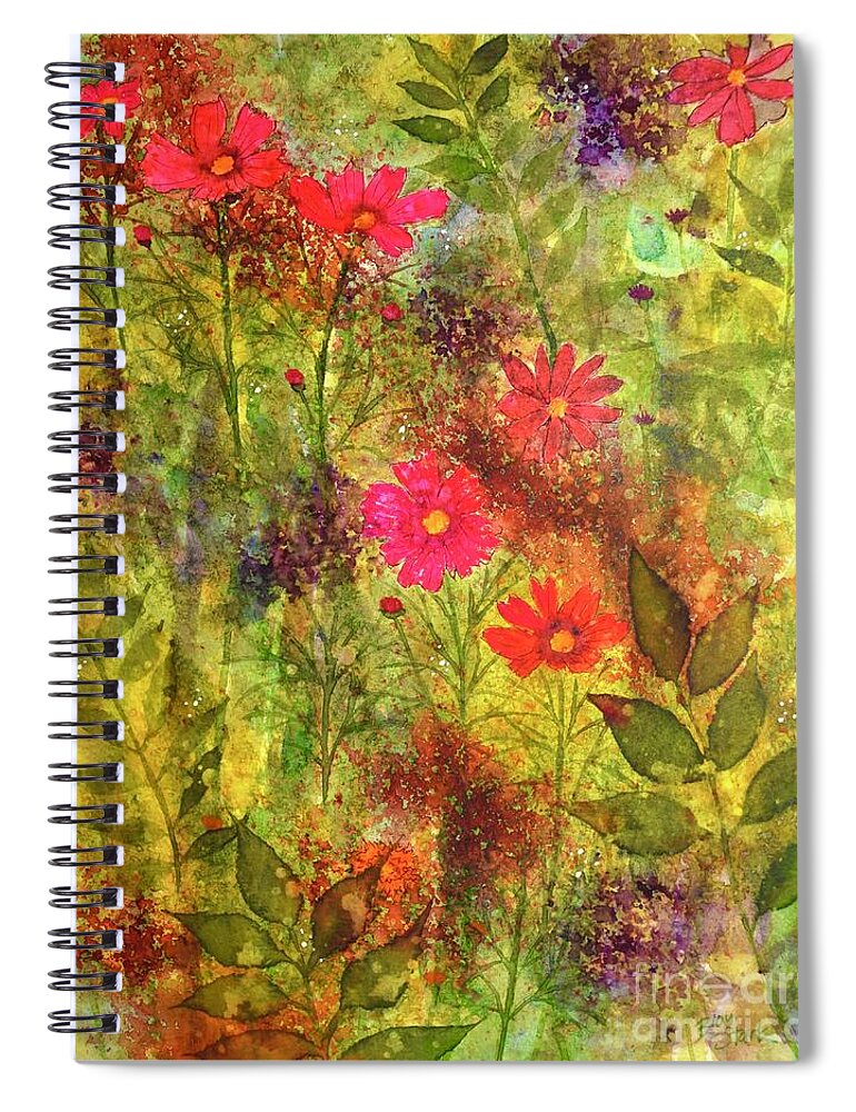 Barrieloustark Spiral Notebook featuring the painting #676 Garden Tangle #676 by Barrie Stark