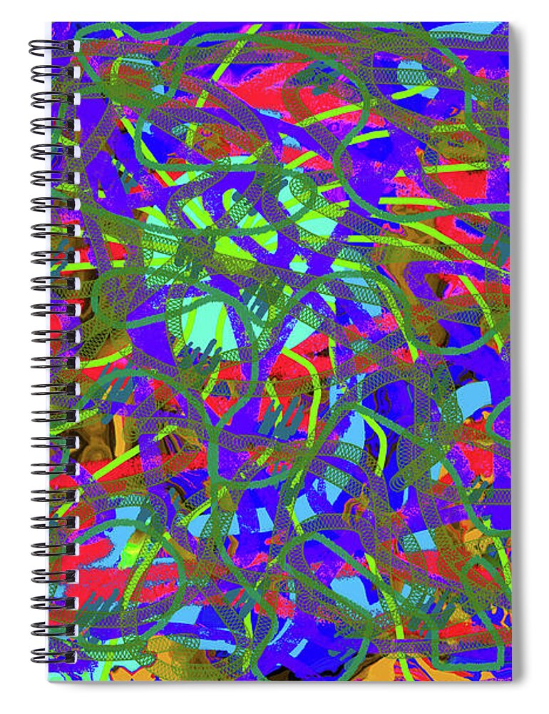Walter Paul Bebirian: The Bebirian Art Collection Spiral Notebook featuring the digital art 7-24-2011dabcdefghi by Walter Paul Bebirian