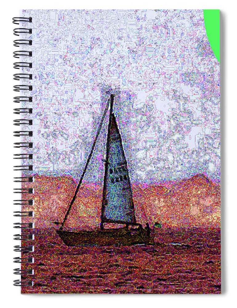 Walter Paul Bebirian: The Bebirian Art Collection Spiral Notebook featuring the digital art 7-26-2011fabcdefghijk by Walter Paul Bebirian