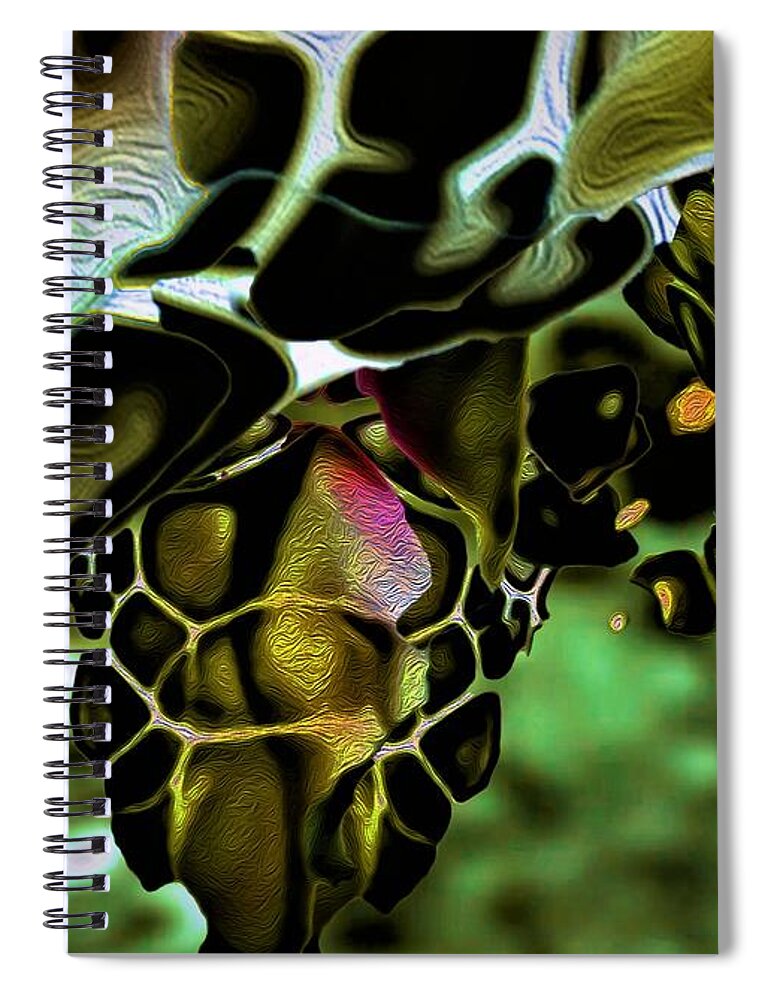 Sea Creatures Spiral Notebook featuring the digital art Golden Turtle 6 by Aldane Wynter