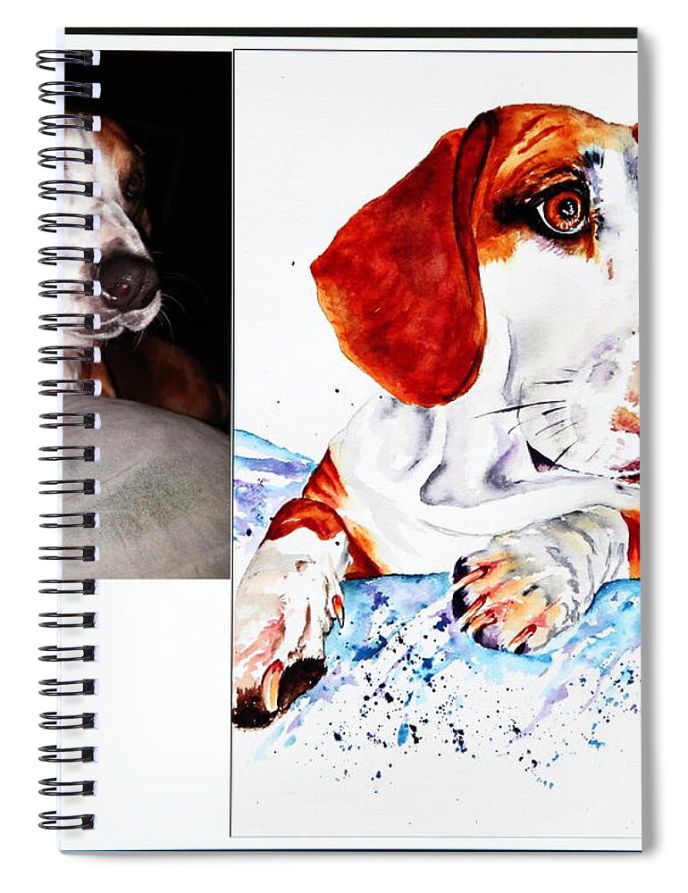 Spiral Notebook featuring the painting Pet Portrait Commission #9 by Maria Barry