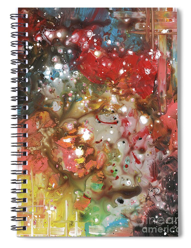 Raw Spiral Notebook featuring the painting Raw Abstract Original Painting Liquid Art Pour Fine Art Prints Megan Duncanson #7 by Megan Aroon