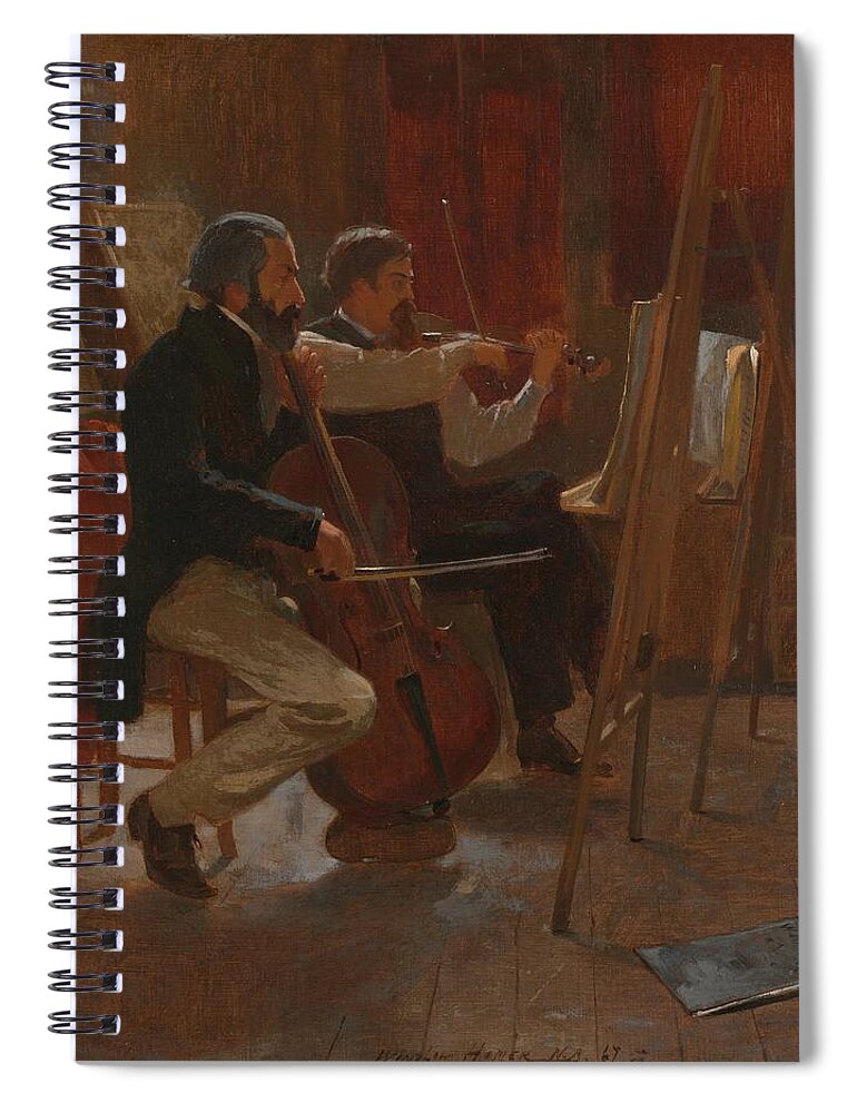 Winslow Homer Spiral Notebook featuring the painting The Studio #8 by Winslow Homer