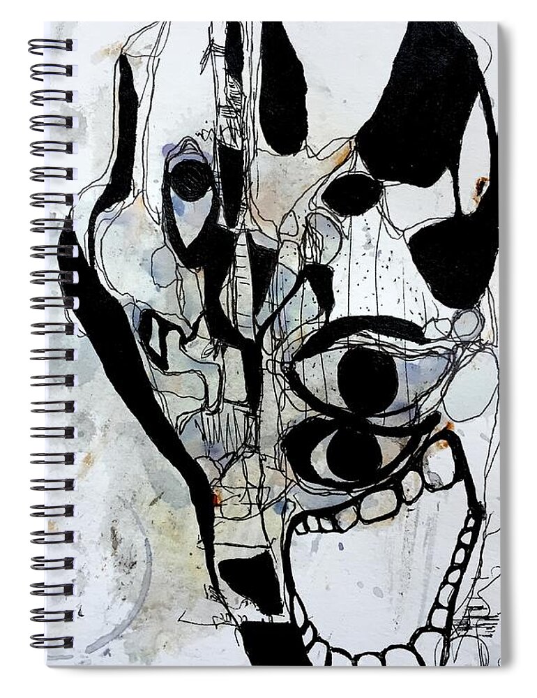 Contemporary Art Spiral Notebook featuring the drawing Untitled #7 by Jeremiah Ray