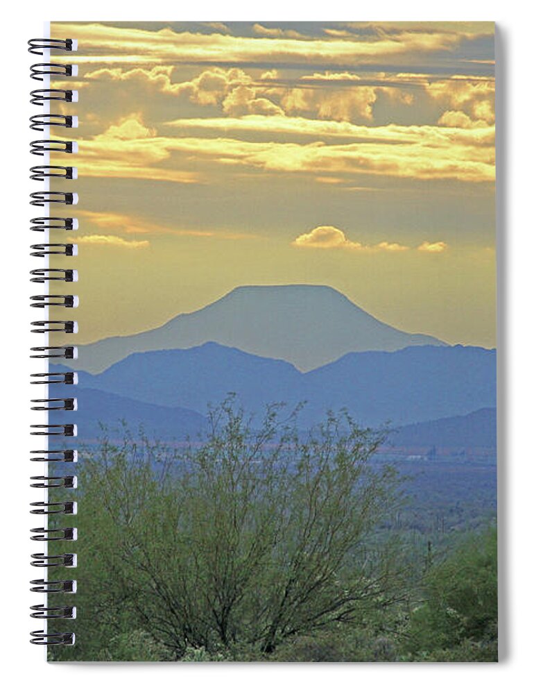 75 Miles To Table Top Mountain Spiral Notebook featuring the digital art 75 Miles To Table Top Mountain by Tom Janca