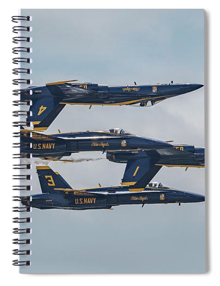 Navy Spiral Notebook featuring the photograph Blue Angels #9 by Carolyn Hutchins