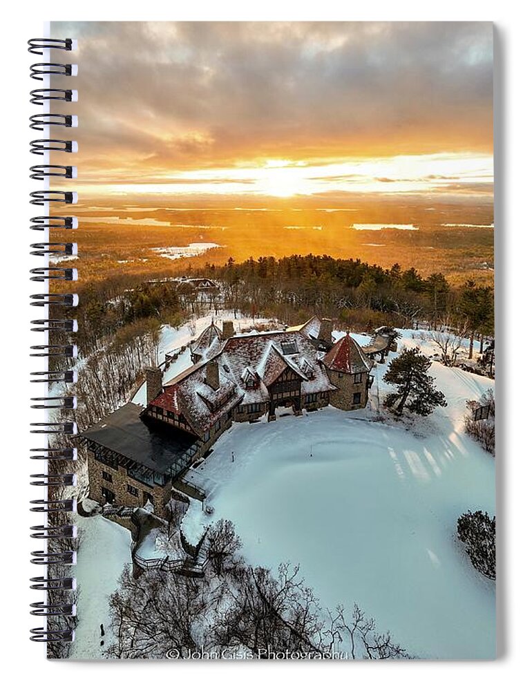  Spiral Notebook featuring the photograph Castle in the Clouds #8 by John Gisis