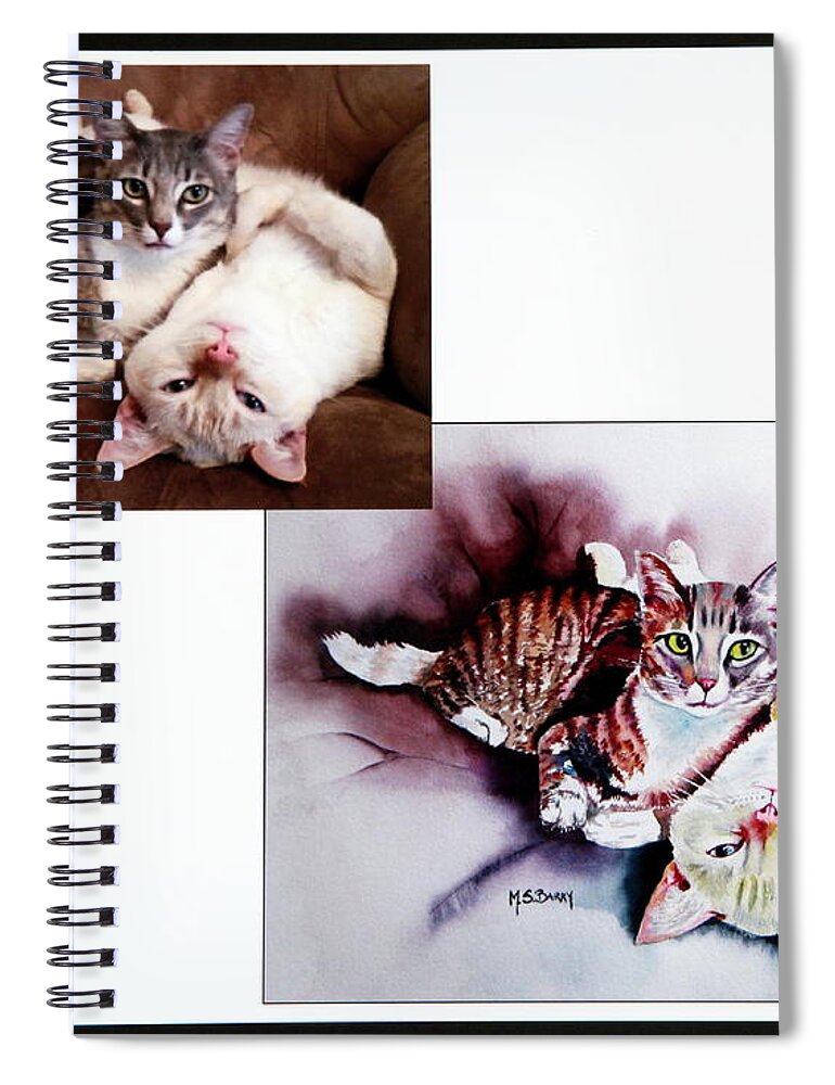  Spiral Notebook featuring the painting Pet Portrait Commission #8 by Maria Barry