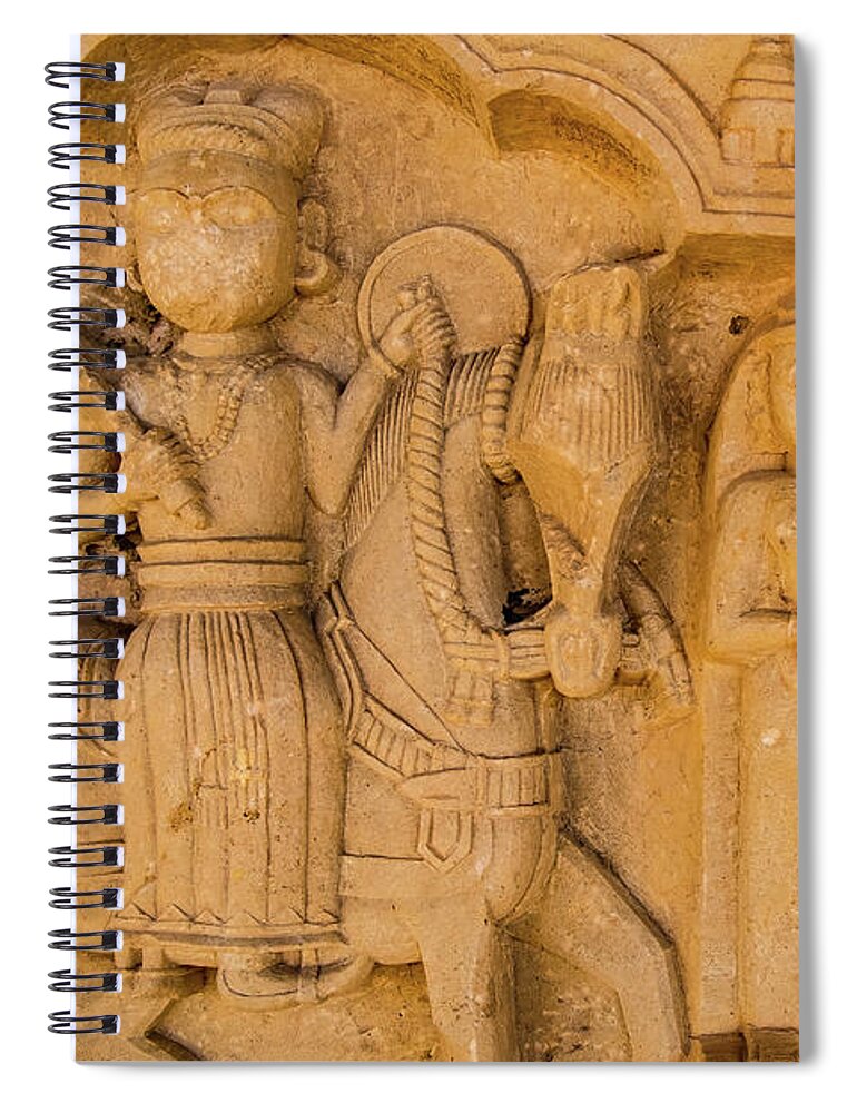 Architecture Spiral Notebook featuring the photograph Royal cenotaphs, Jaisalmer Chhatris, at Bada Bagh #8 by Lie Yim