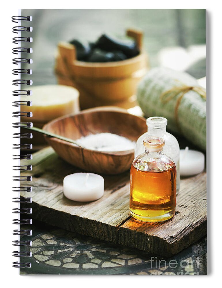 Oil Spiral Notebook featuring the photograph Spa Concept #8 by Jelena Jovanovic