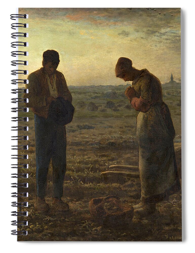 Jean-francois Millet Spiral Notebook featuring the painting The Angelus #8 by Jean Francois Millet