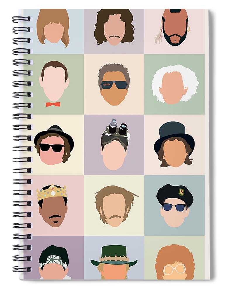 Eighties Spiral Notebook featuring the photograph 80s Movie Icons...the Guys by Mitch Frey