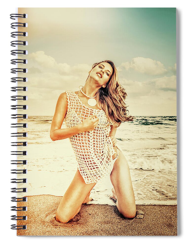 Supermodel Tatyana Liskina Spiral Notebook featuring the photograph Supermodel Tatyana Liskina Glamor 8261-101 by Amyn Nasser