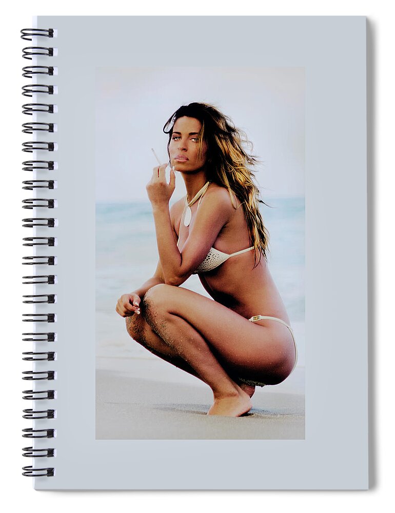 Supermodel Tatyana Liskina Spiral Notebook featuring the photograph Supermodel Tatyana Liskina Smoking Hot 8571-100 by Amyn Nasser