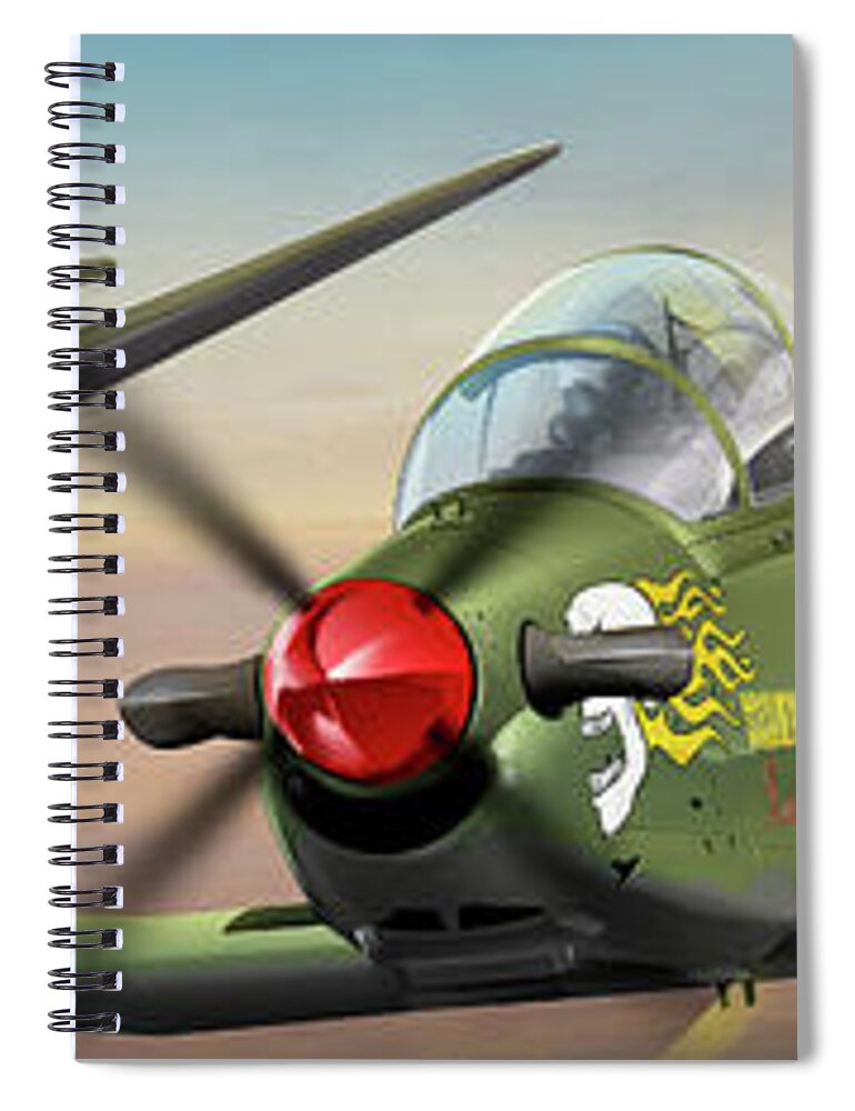 P40 Spiral Notebook featuring the digital art 89th FTW Screamin' Banshees by SORROW Gallery