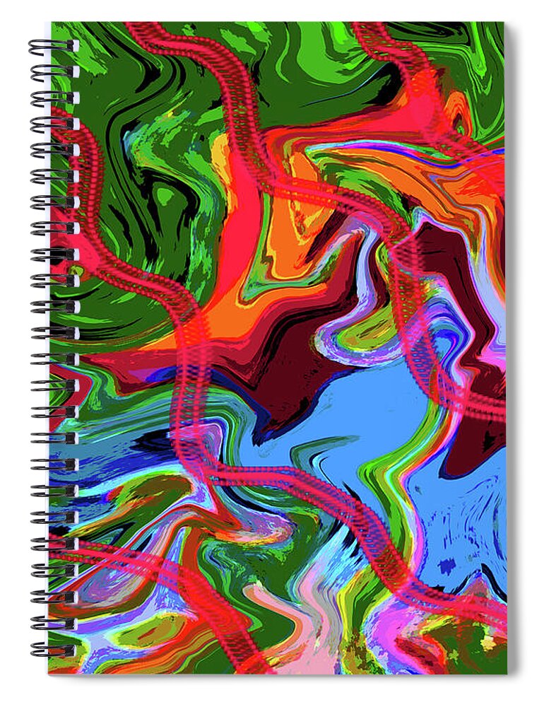 Walter Paul Bebirian The Bebirian Art Collection Spiral Notebook featuring the digital art 9-1-2010ea by Walter Paul Bebirian