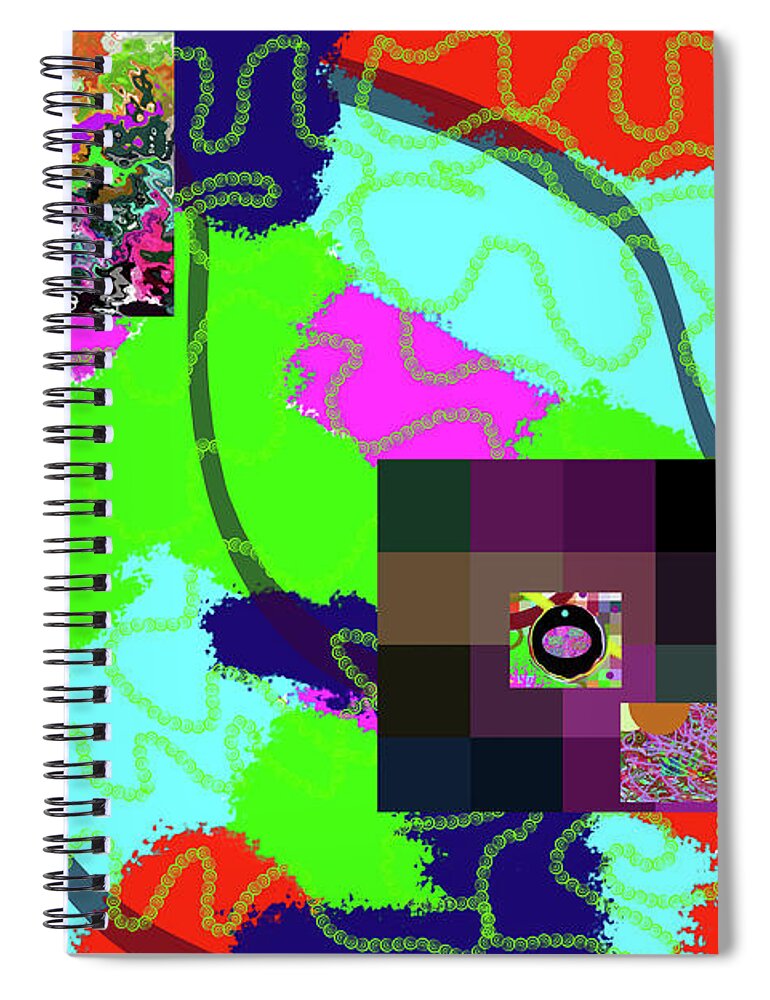 Walter Paul Bebirian: The Bebirian Art Collection Spiral Notebook featuring the digital art 9-8-2012fabcdefghijklmno by Walter Paul Bebirian