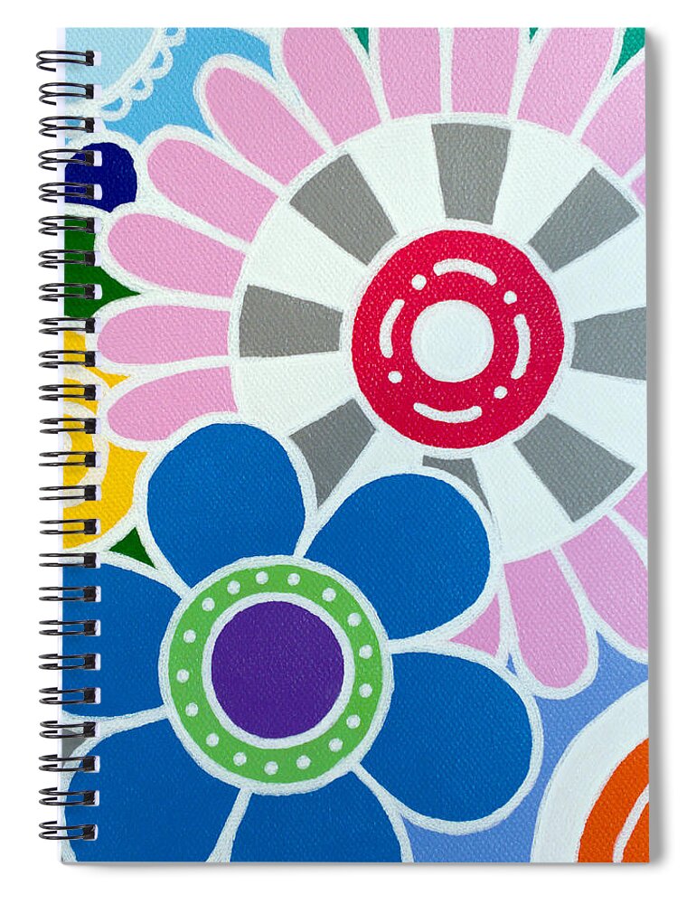 Flowers Spiral Notebook featuring the painting 9 Blooms by Beth Ann Scott
