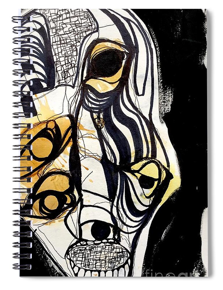 Contemporary Art Spiral Notebook featuring the drawing Untitled #9 by Jeremiah Ray