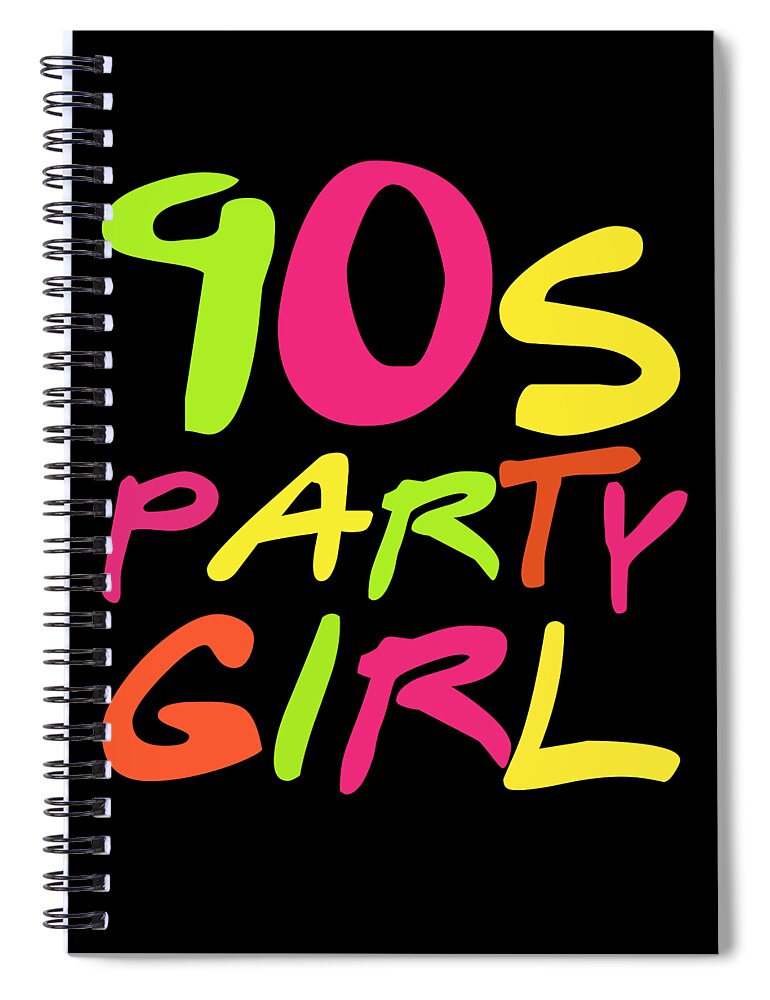 Retro Spiral Notebook featuring the digital art 90s Party Girl by Flippin Sweet Gear