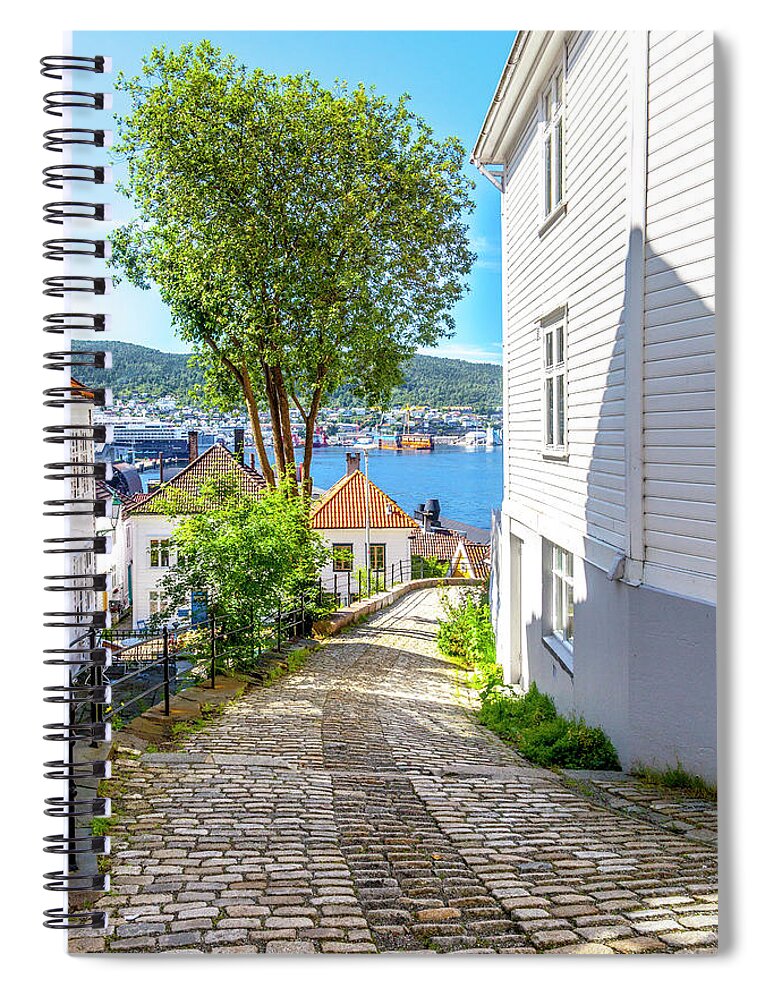 Town Spiral Notebook featuring the photograph A Bergen Neighborhood by W Chris Fooshee