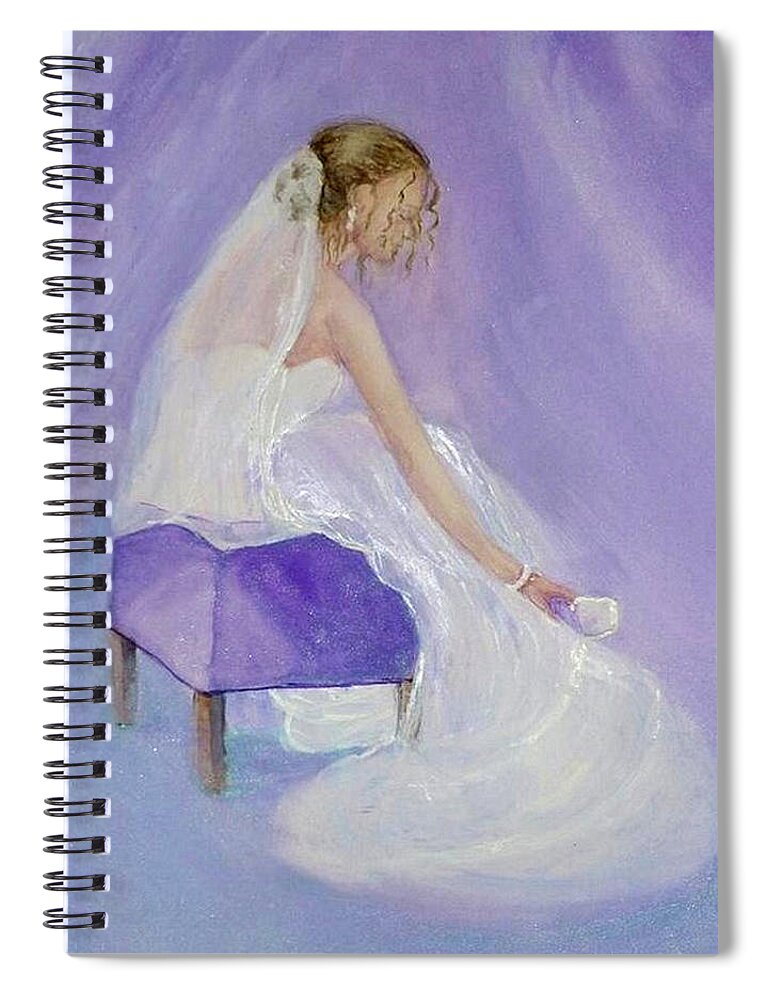 Bride Spiral Notebook featuring the painting A Brides soft touch by Kelly Mills