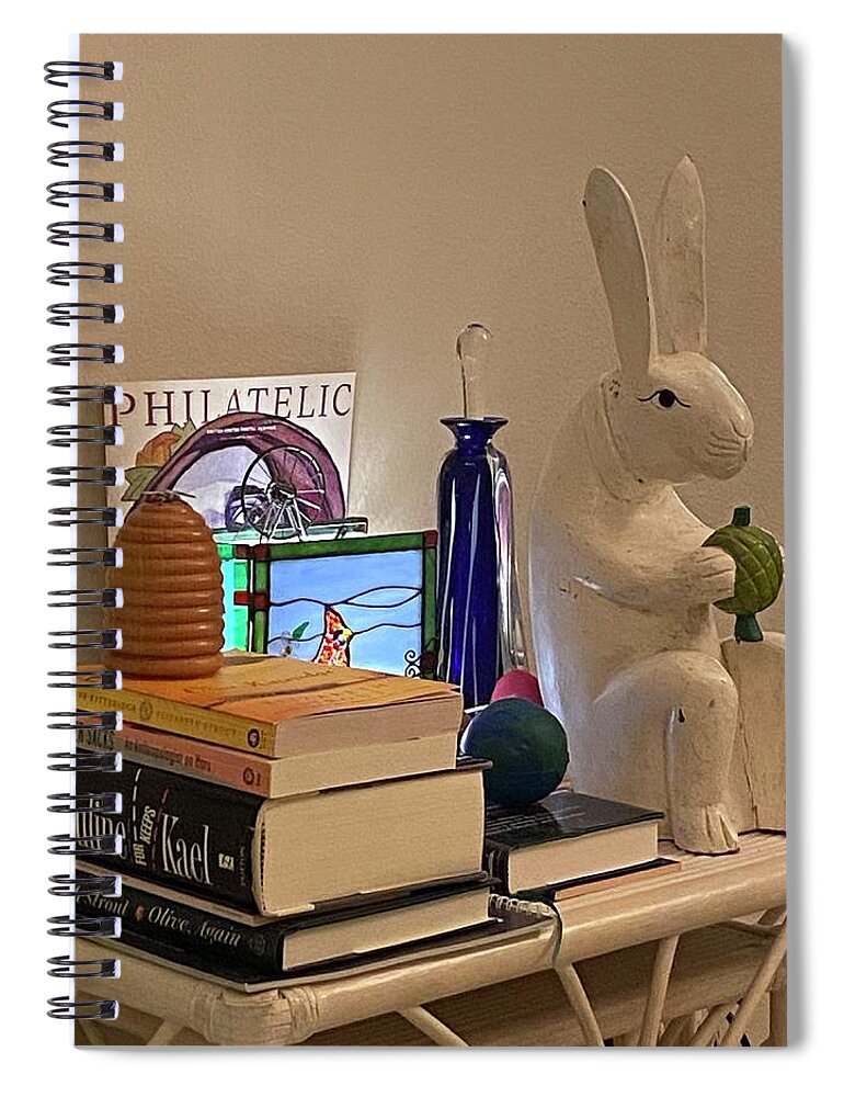 Bunny Spiral Notebook featuring the photograph A Bunny With Taste by Calvin Boyer