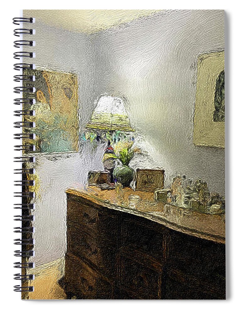  Spiral Notebook featuring the digital art A Cold Corner of the Room by Steve Glines