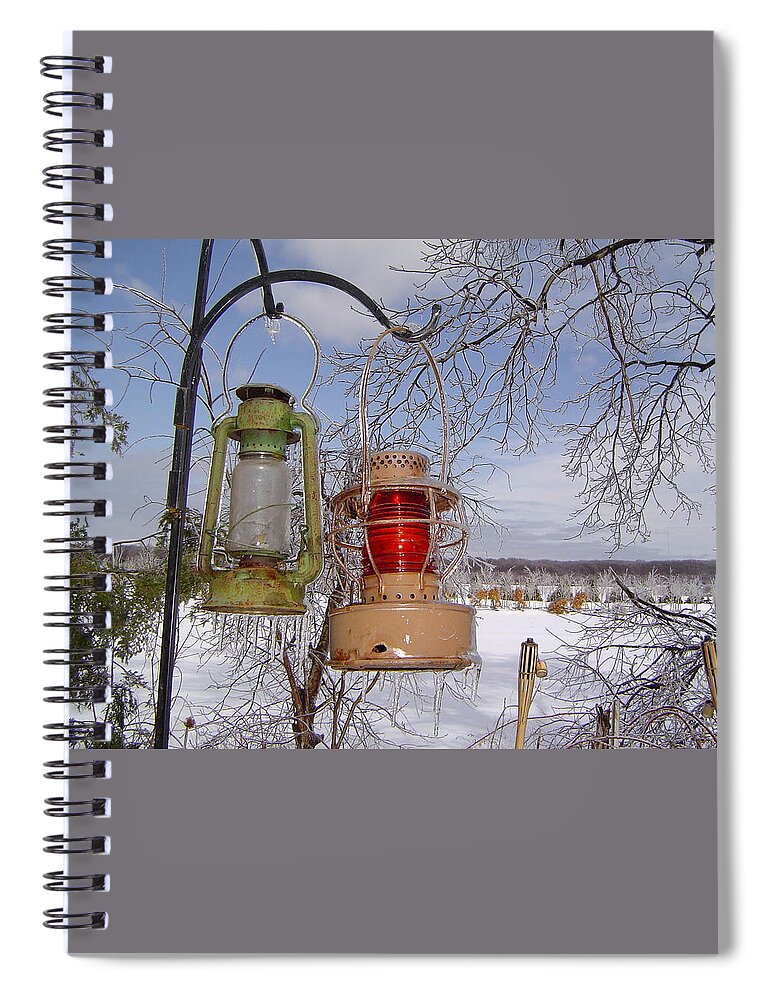 Lanterns Spiral Notebook featuring the photograph A Cold Morning by Edward Theilmann