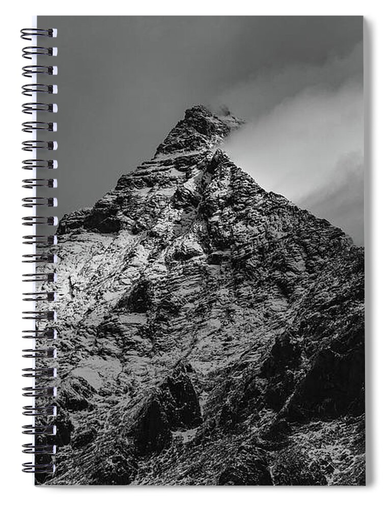 Black And White Spiral Notebook featuring the photograph A Cold Windy Day by Seth Betterly