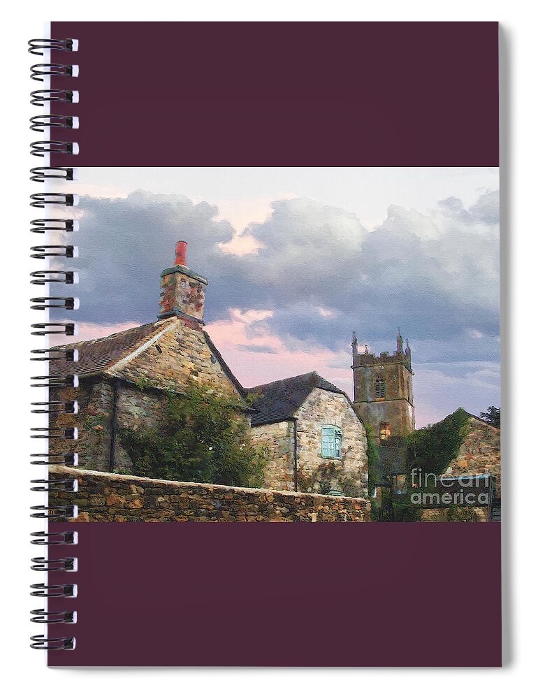 Downton Abbey Spiral Notebook featuring the photograph A Courtyard in Stow by Brian Watt