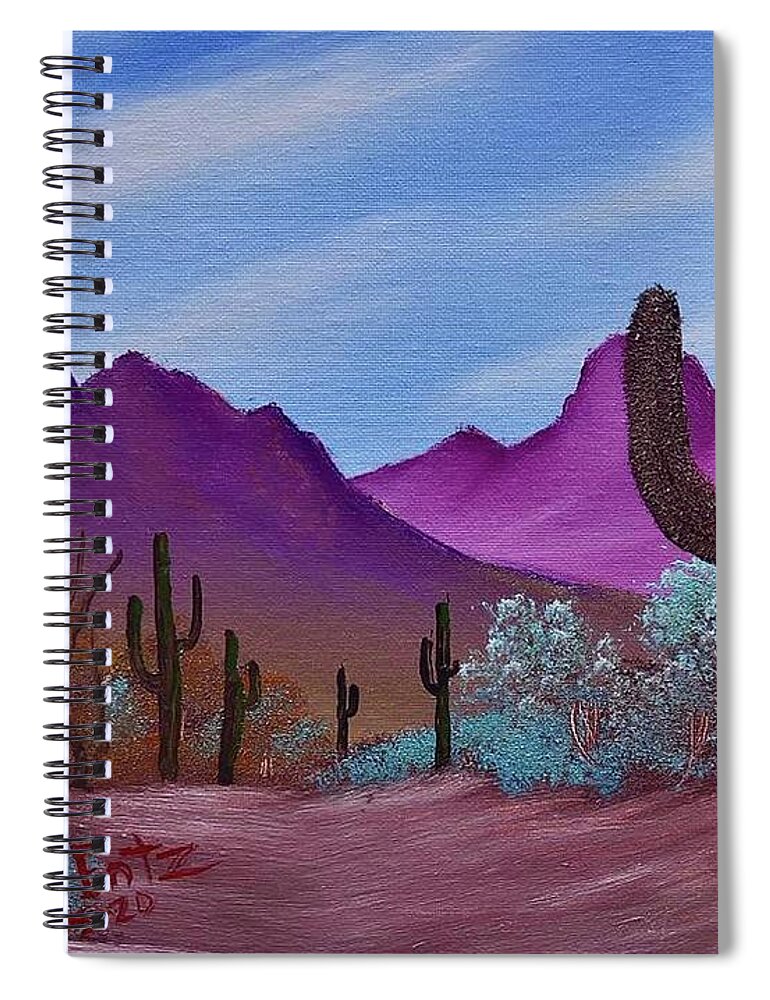  Spiral Notebook featuring the painting A Desert Glow by Jesse Entz