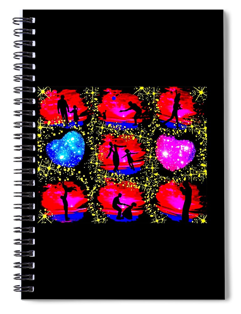 A Fathers Love Poem Spiral Notebook featuring the digital art A Fathers Love As Seen On TV Collage by Stephen Battel
