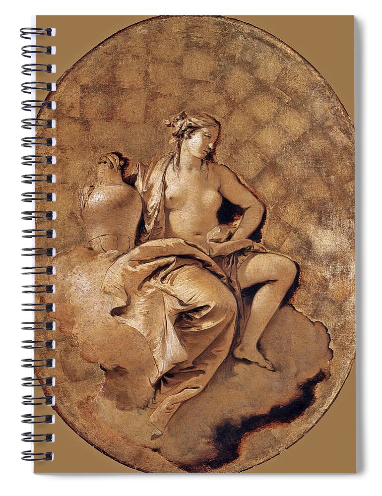 Giovanni Battista Tiepolo Spiral Notebook featuring the painting A Female Allegorical Figure 2 by Giovanni Battista Tiepolo