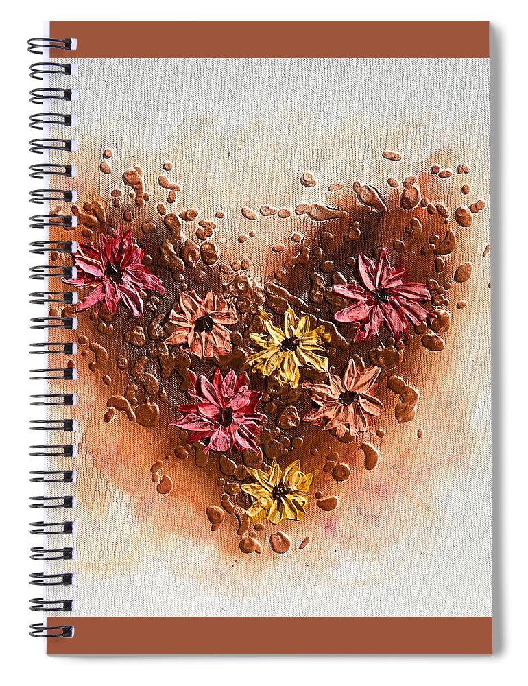 Heart Spiral Notebook featuring the painting A floral Heart by Amanda Dagg