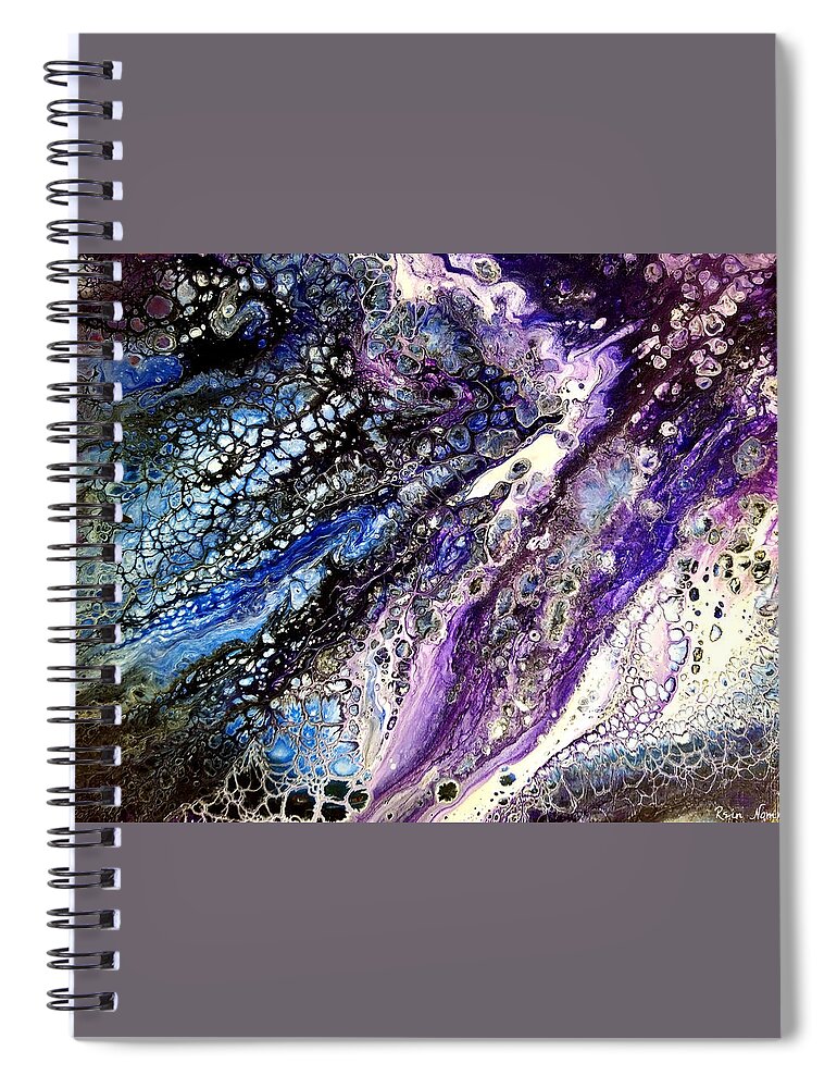  Spiral Notebook featuring the painting A Flowing Journey by Rein Nomm
