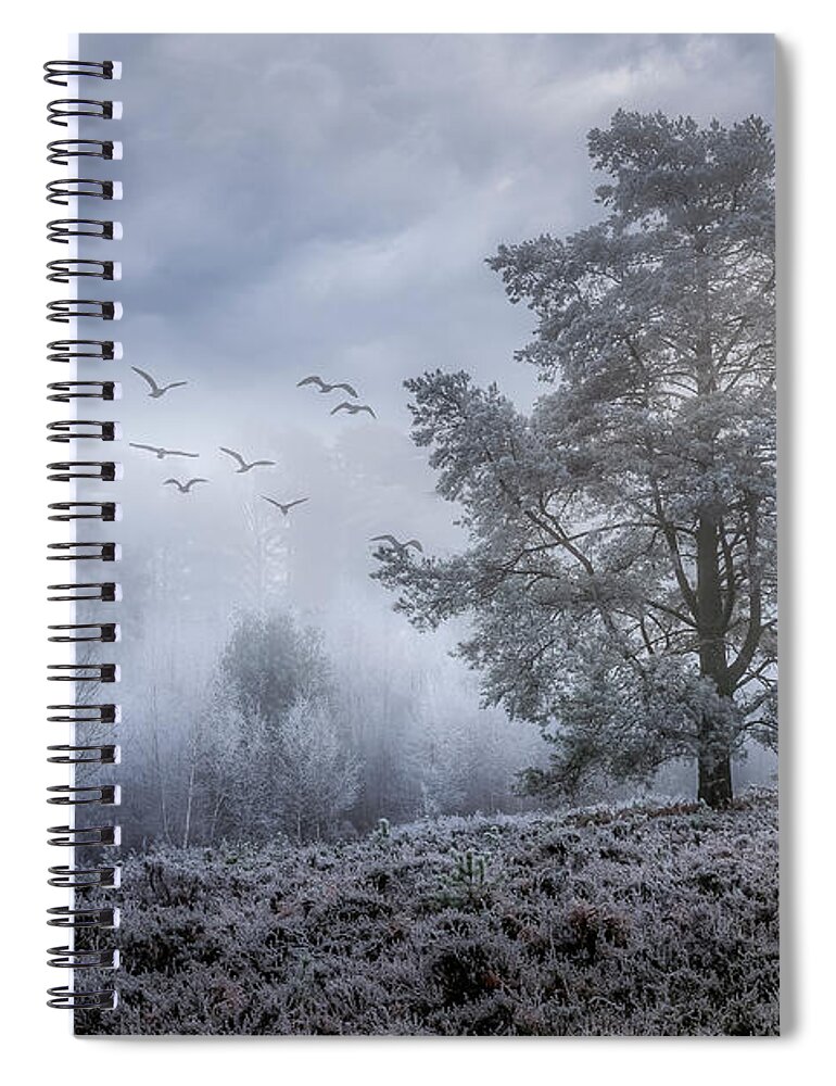 Fog Spiral Notebook featuring the photograph A-Foggy-Day by Chris Boulton