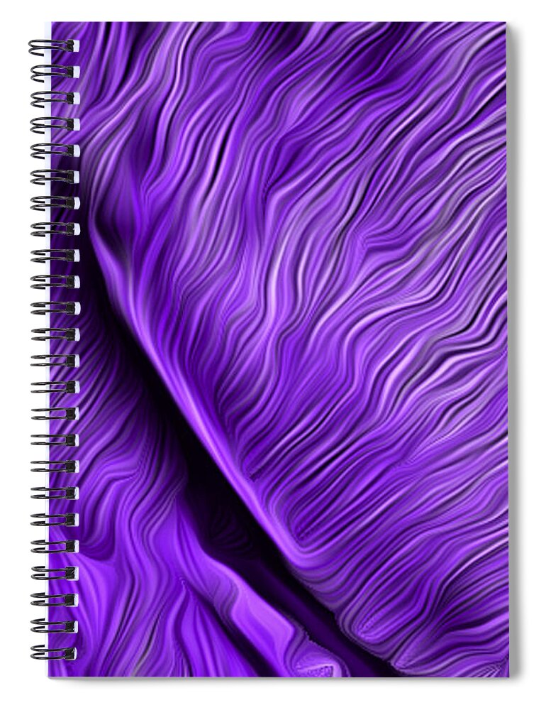 Digital Spiral Notebook featuring the digital art A Fold in Time - Purple by Ronald Mills