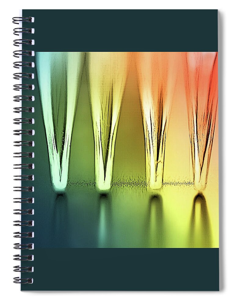 Fork Spiral Notebook featuring the photograph A Fork and its Reflection by Sylvia Goldkranz