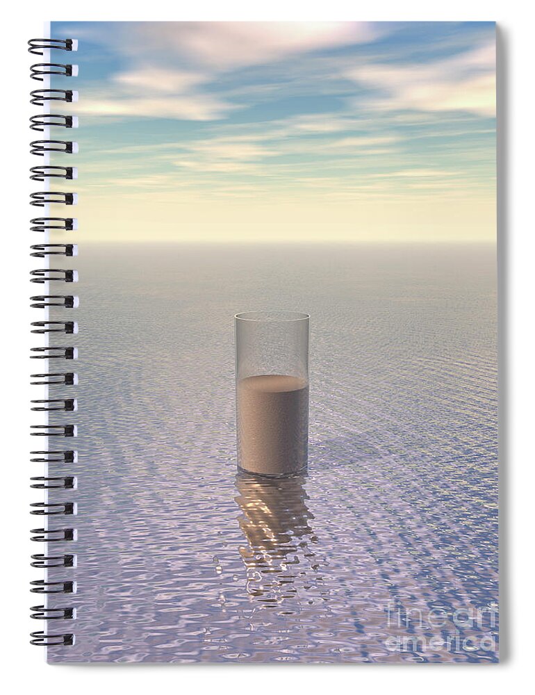 Sand Spiral Notebook featuring the digital art A Glass of Sand by Phil Perkins