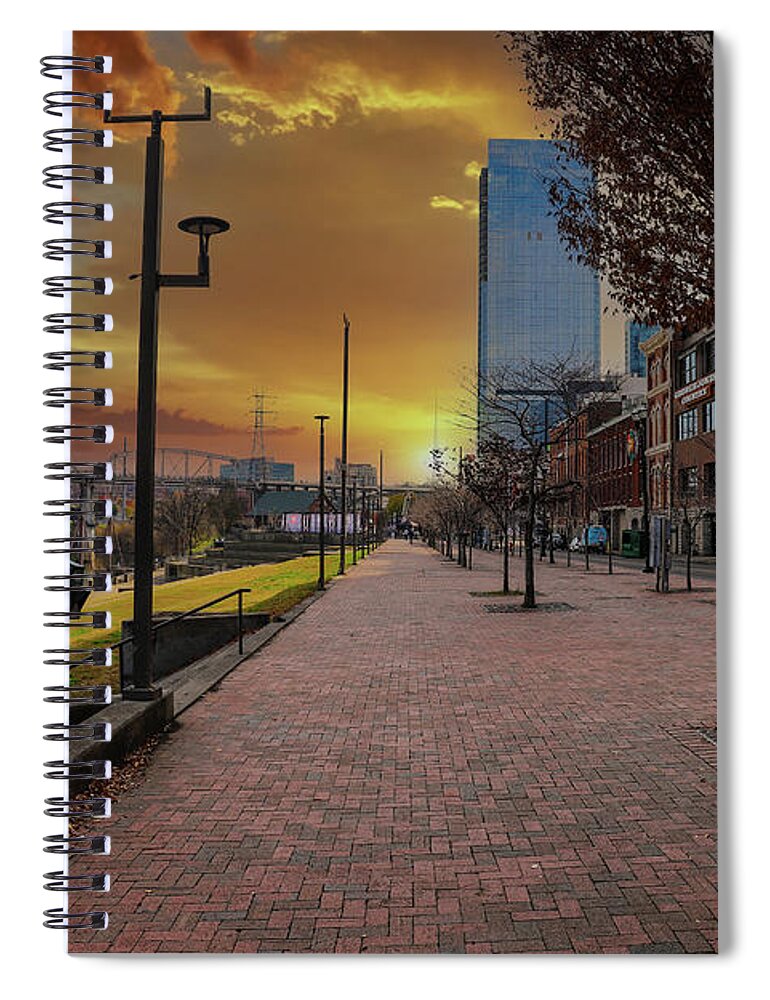 Road Spiral Notebook featuring the photograph A Gorgeous Sunset in Nashville by Marcus Jones
