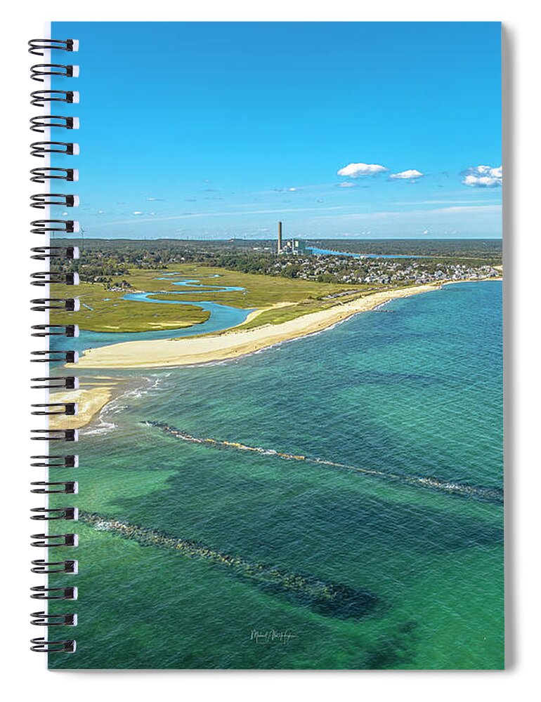 Breakwaters Spiral Notebook featuring the photograph A Hidden View in Sandwich by Veterans Aerial Media LLC