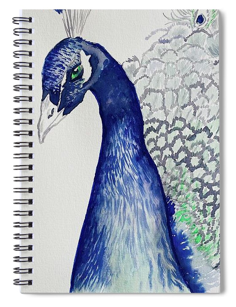 Peacock Spiral Notebook featuring the painting A Hint of Beauty by Tonia Anderson
