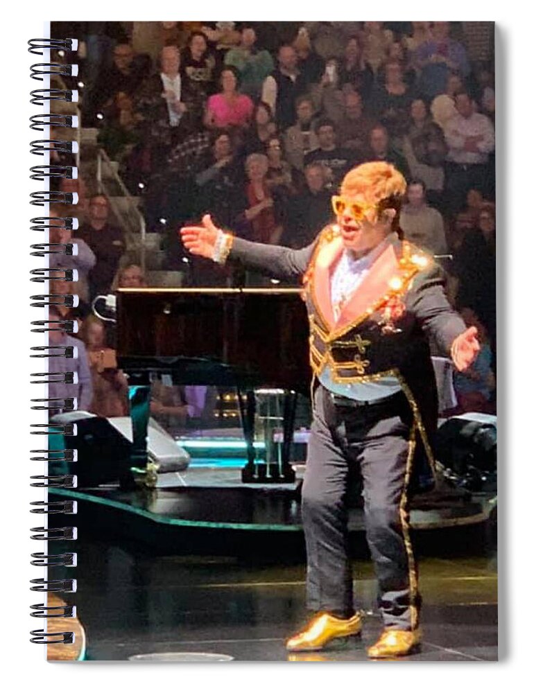 Elton Spiral Notebook featuring the photograph A Legend Takes a Bow by Lee Darnell
