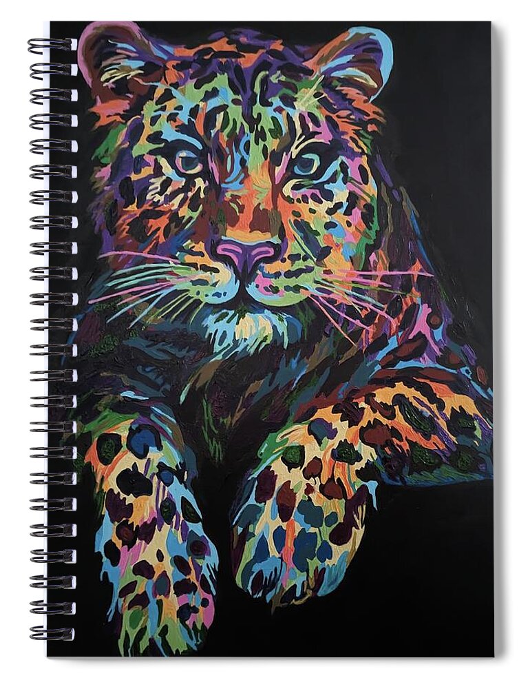 Leopard Spiral Notebook featuring the painting A Leopard Can Change Its Spots by Joanna Smith