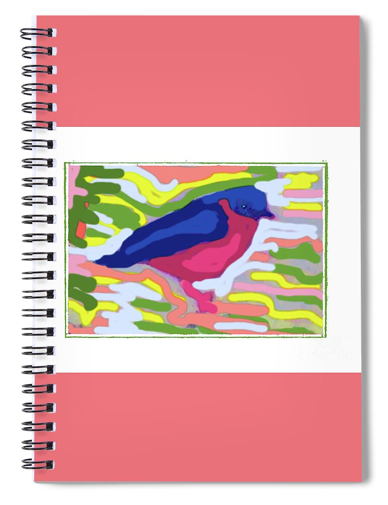  Spiral Notebook featuring the drawing A Little Bird Told Me by Shirley Moravec