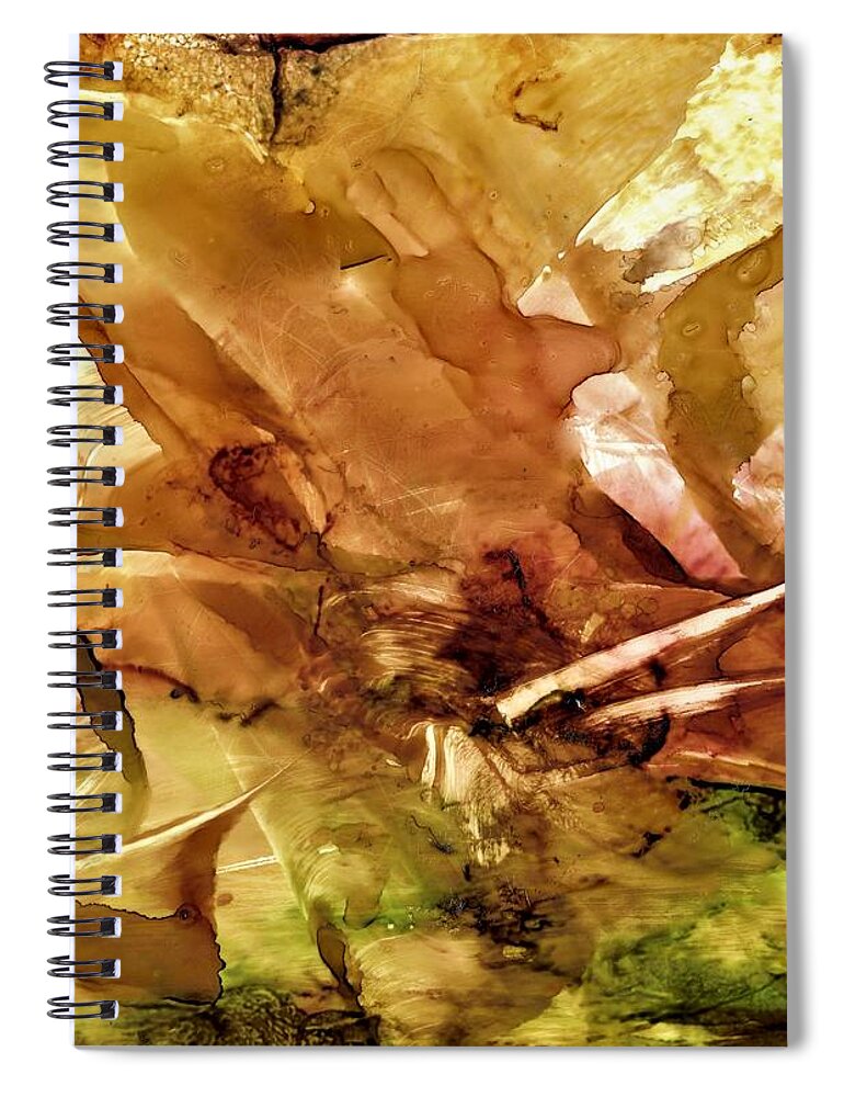 Alcohol Ink Spiral Notebook featuring the painting A little break in my day by Angela Marinari