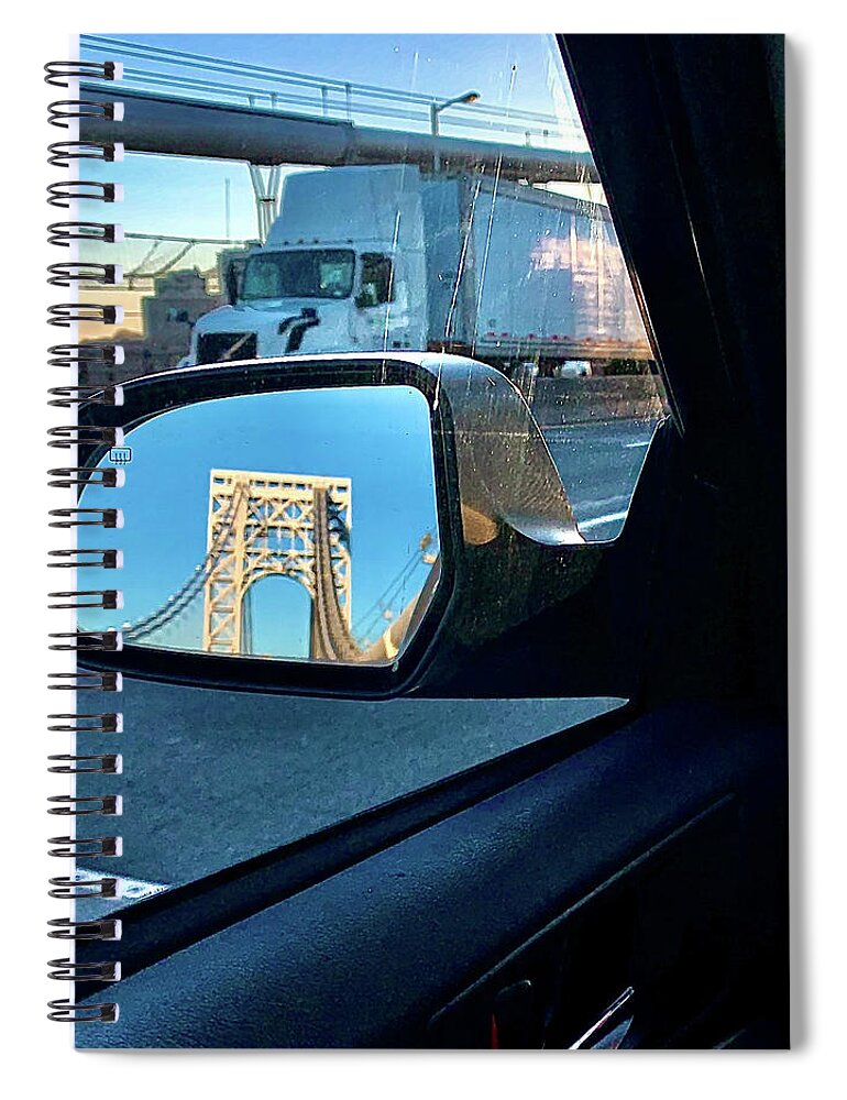 Gwb Spiral Notebook featuring the photograph A look back at the Bridge by Jim Feldman